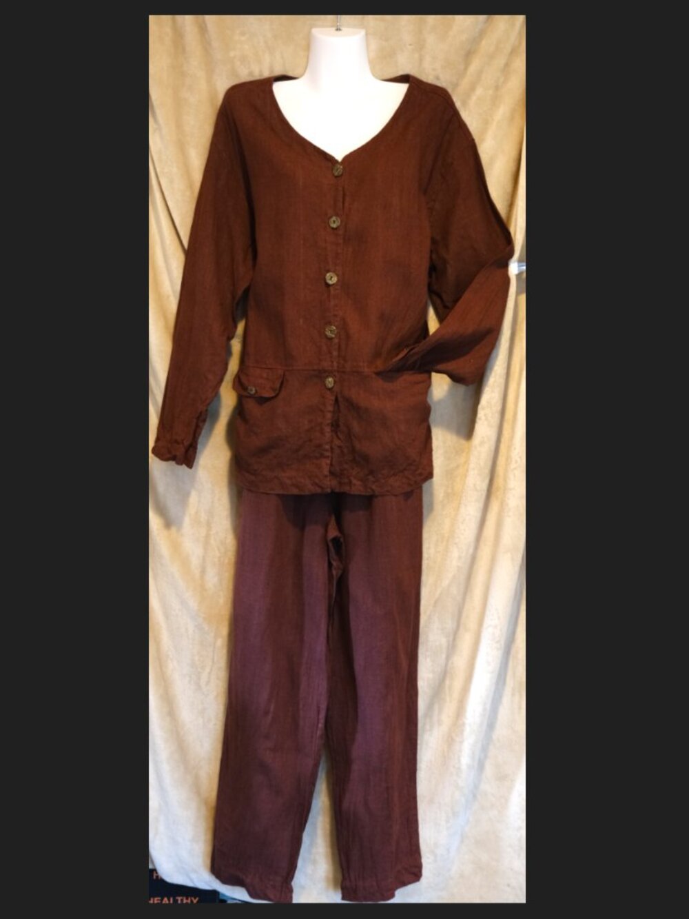 Vintage I.V.Y. Collectables Linen Set | 100% Linen | Matching Pants & Button-Up